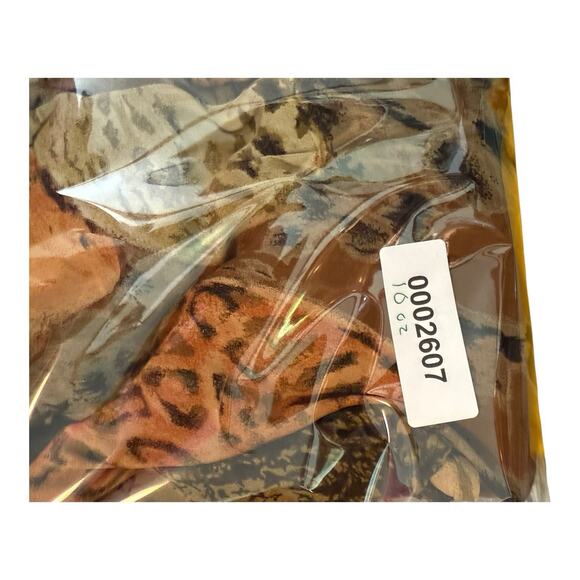 Vtg Carole Little Rayon Maxi Skirt Safari Tiger Big Cat 80s Button Front Size 8 - Picture 9 of 9